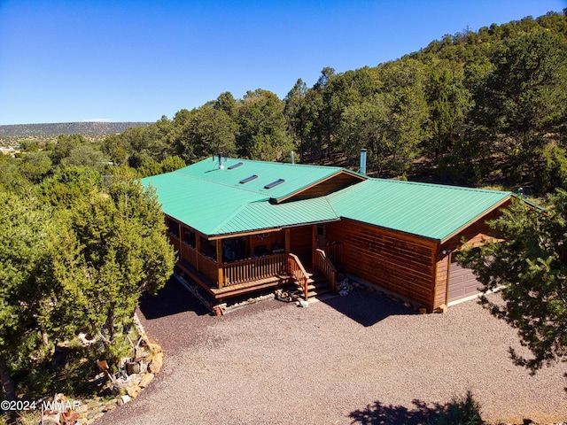 bird's eye view with a forest view