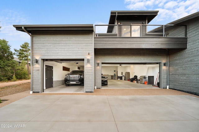 garage with driveway