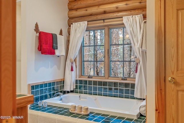 2677 Jackrabbit Dr, Pinetop, AZ 85935 - bathroom with a garden tub and log walls