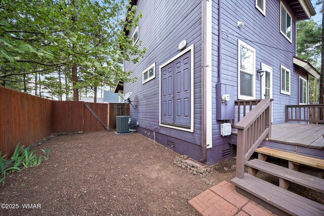 242 E Pinecrest Dr, Pinetop, AZ 85935 - view of home's exterior featuring crawl space, cooling unit, and a deck