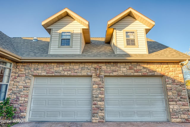 view of garage