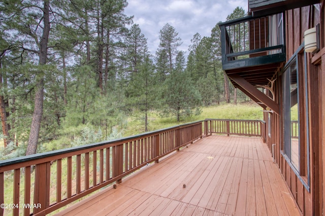 1144 Christopher Creek Loop, Payson, AZ 85541 - wooden terrace with a view of trees