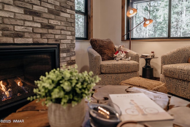 4251 Branding Iron Loop, Pinetop, AZ 85935 - living area featuring a glass covered fireplace