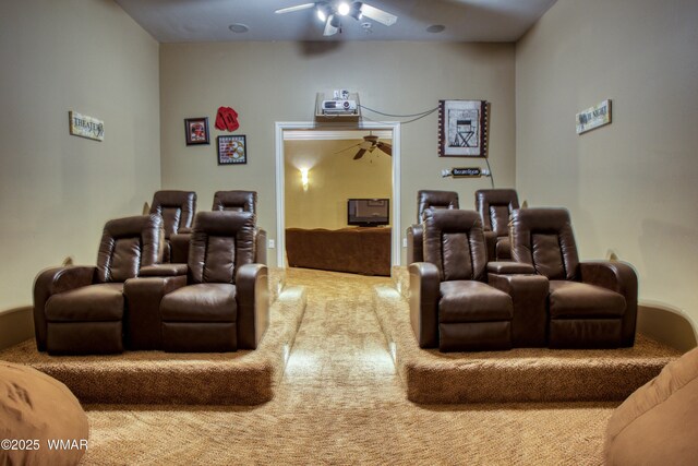 7444 Caldwell Canyon Rd, Snowflake, AZ 85937 - home theater room with ceiling fan and carpet