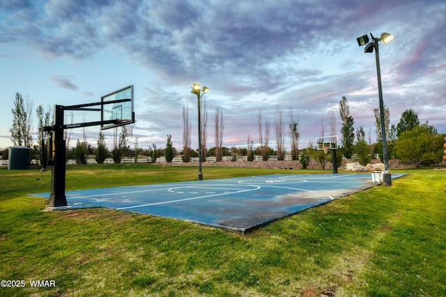 7444 Caldwell Canyon Rd, Snowflake, AZ 85937 - view of basketball court with community basketball court and a lawn