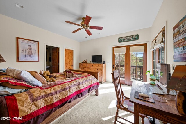 1610 S Canyon Ridge Trl, Show Low, AZ 85901 - bedroom featuring light carpet, access to outside, and french doors