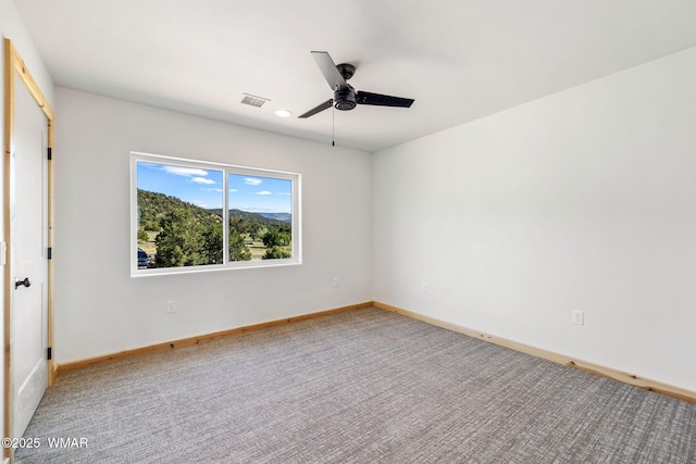 436 E 11th Ln, Eagar, AZ 85925 - carpeted spare room with baseboards, a ceiling fan, recessed lighting, and visible vents