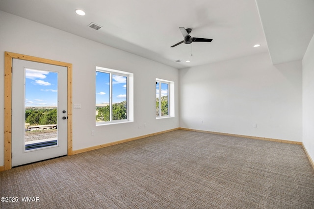 436 E 11th Ln, Eagar, AZ 85925 - empty room featuring visible vents, carpet flooring, and recessed lighting