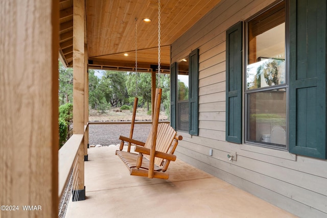 view of patio featuring covered porch