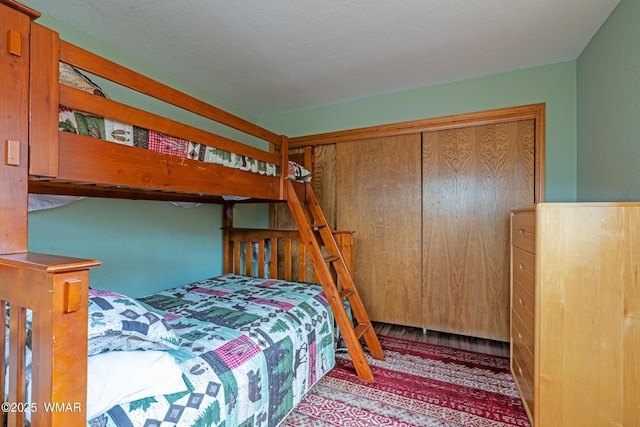 bedroom with a textured ceiling