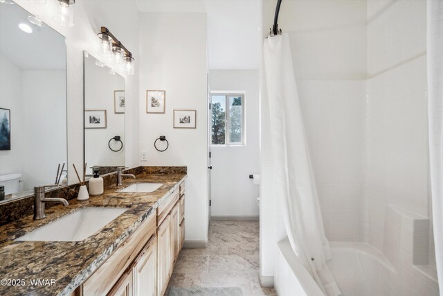 3457 Carefree Rd, Heber, AZ 85928 - bathroom with double vanity and shower / bath combo