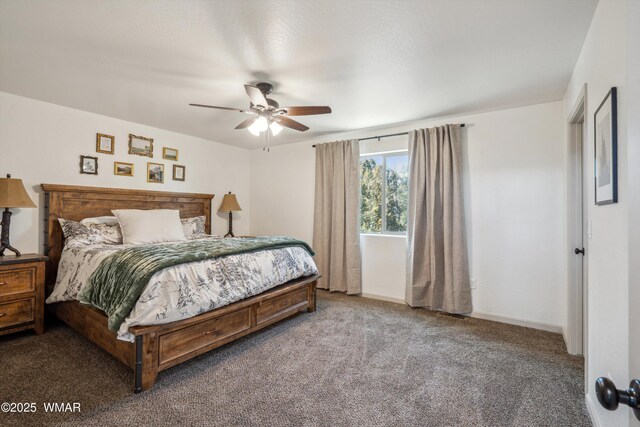 3457 Carefree Rd, Heber, AZ 85928 - carpeted bedroom with ceiling fan and baseboards