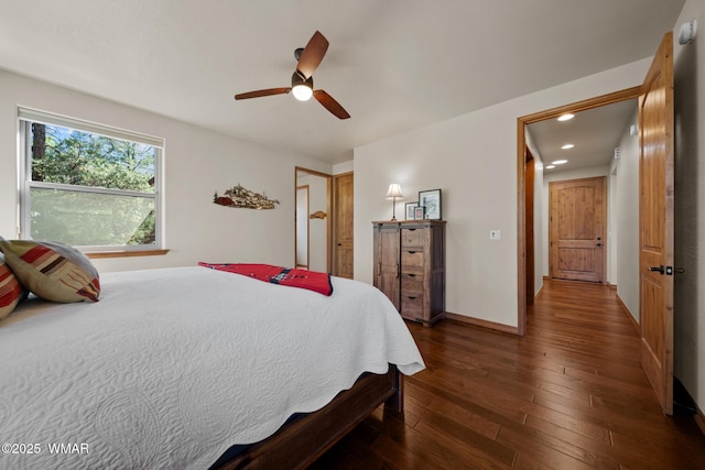 4611 Stonecrop Ln, Show Low, AZ 85901 - bedroom featuring hardwood / wood-style floors, recessed lighting, and ceiling fan