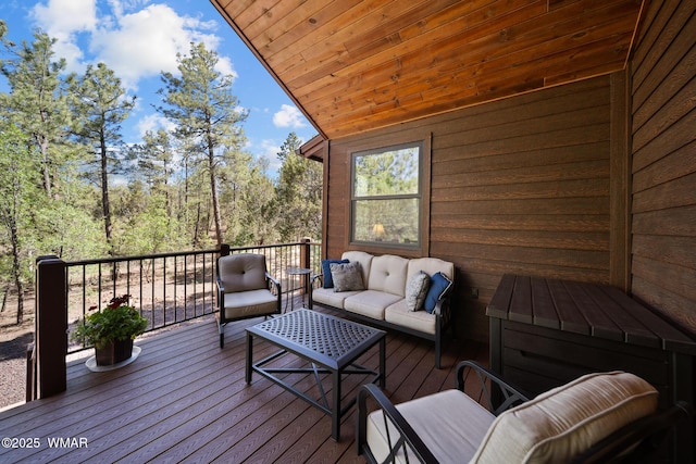 4611 Stonecrop Ln, Show Low, AZ 85901 - deck featuring outdoor lounge area