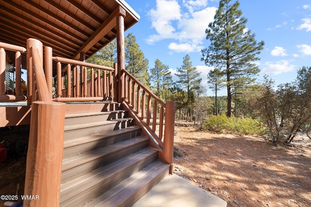 1601 N Stagecoach Cir, Show Low, AZ 85901 - wooden terrace with stairway