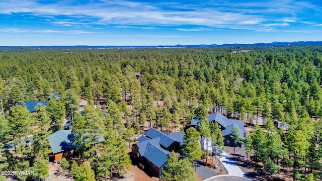 drone / aerial view with a view of trees