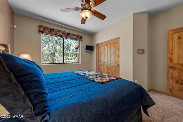 420 N Retreat Way, Show Low, AZ 85901 - bedroom featuring carpet flooring, ceiling fan, and baseboards