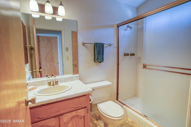 2761 Blue Lupine Ln, Pinetop, AZ 85935 - bathroom with a shower stall, toilet, and vanity