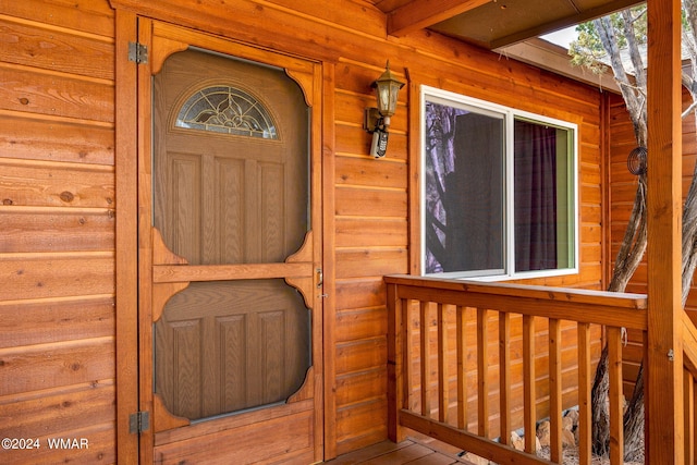 entrance to property with a garage