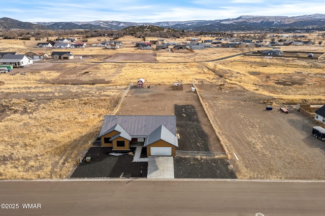 drone / aerial view with a mountain view