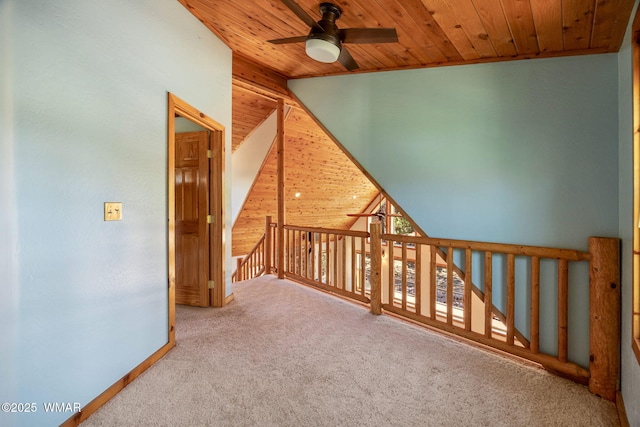 1464 Low Mountain Trl, Heber, AZ 85928 - carpeted spare room with wood ceiling and ceiling fan