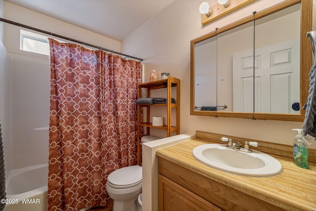 1720 W Huning, Show Low, AZ 85901 - bathroom featuring vanity and shower / tub combo with curtain