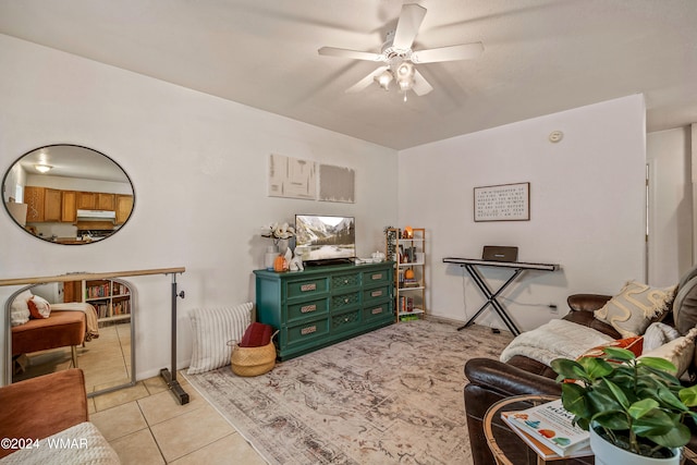 55 E Central Ave, Eagar, AZ 85925 - sitting room with a ceiling fan and light tile patterned flooring