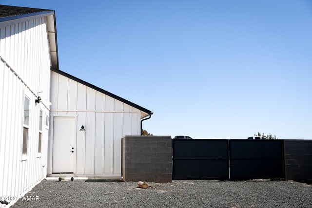 view of side of home with board and batten siding