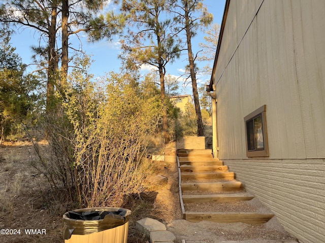 view of yard with stairway