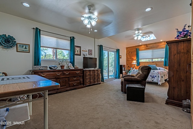 978 Timberland Rd, Show Low, AZ 85901 - carpeted bedroom with recessed lighting, access to outside, and ceiling fan