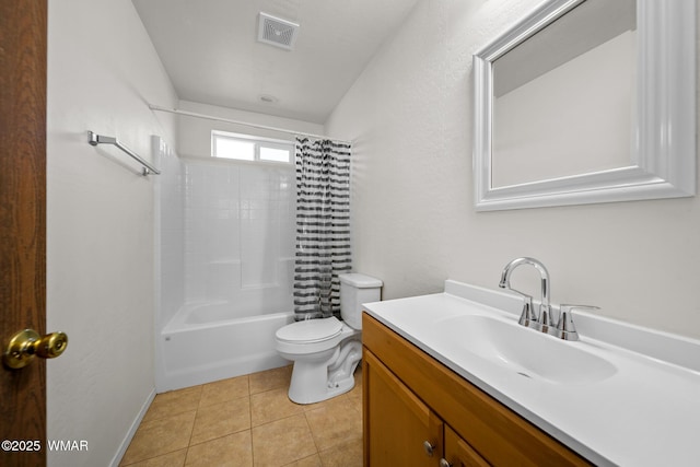 202 700th St W, Taylor, AZ 85939 - bathroom featuring vanity, toilet, tile patterned flooring, and shower / bath combo with shower curtain