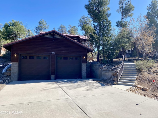 garage with driveway