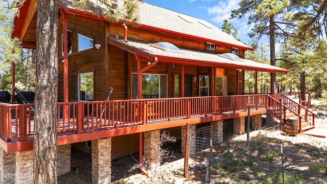 746 Jacks Wild Rd, Show Low, AZ 85901 - rear view of house featuring roof with shingles and a deck