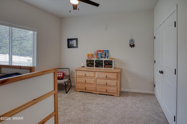 545 S 7th St, Snowflake, AZ 85937 - bedroom with light carpet and a ceiling fan