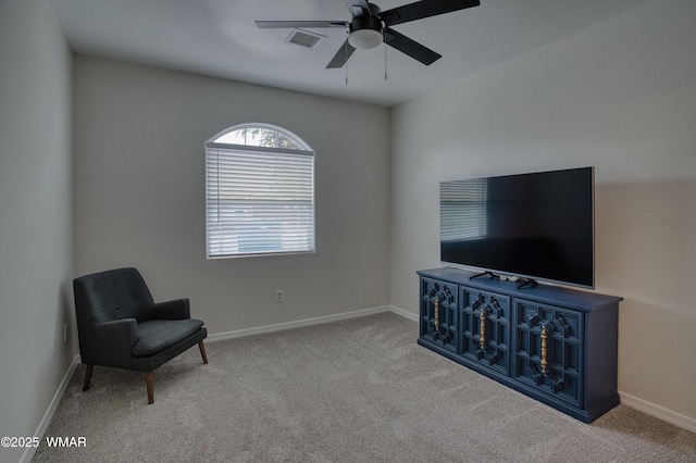 545 S 7th St, Snowflake, AZ 85937 - living area featuring carpet floors and a ceiling fan