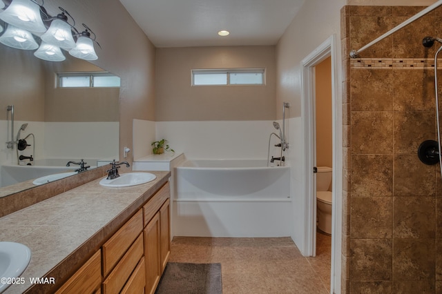 545 S 7th St, Snowflake, AZ 85937 - bathroom with a bath, double vanity, healthy amount of natural light, and tiled shower