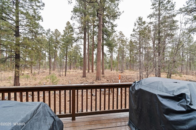 deck featuring grilling area