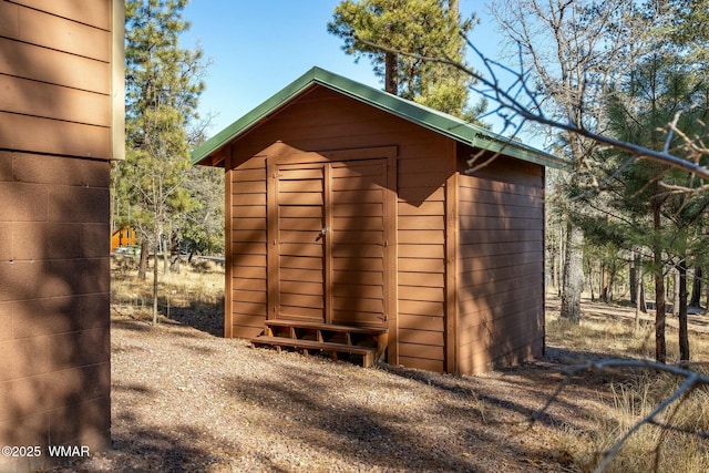 view of shed