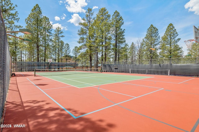 6436 Mark Twain Dr, Pinetop, AZ 85935 - view of tennis court with community basketball court and fence