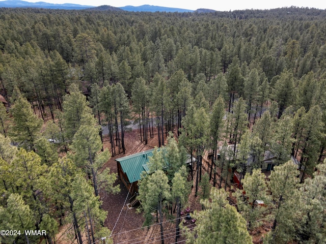 6436 Mark Twain Dr, Pinetop, AZ 85935 - view from above of property featuring a heavily wooded area and a mountainous background