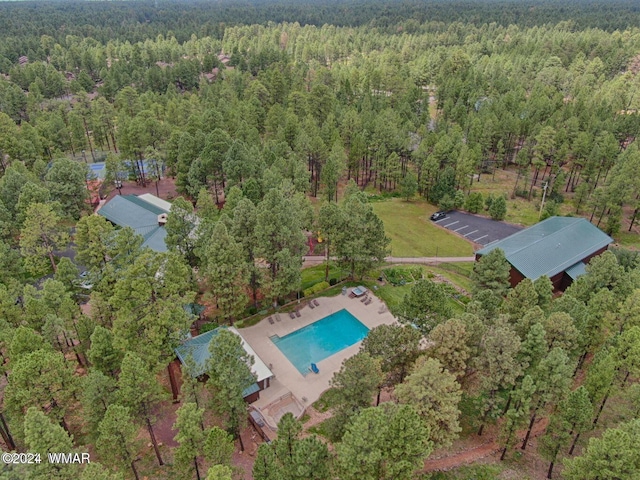 6436 Mark Twain Dr, Pinetop, AZ 85935 - aerial view of property's location with a forest and a pool area