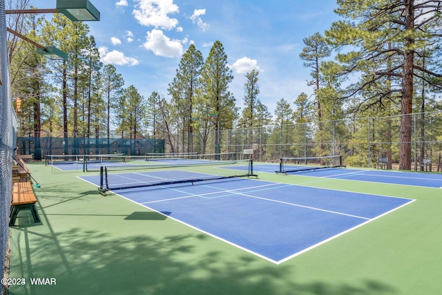 6436 Mark Twain Dr, Pinetop, AZ 85935 - view of tennis court featuring community basketball court and fence