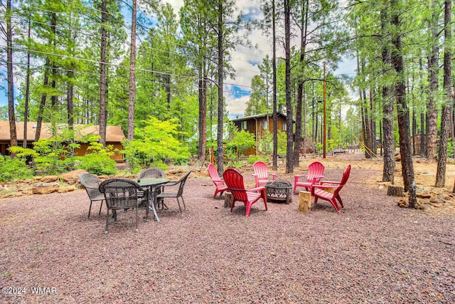 6436 Mark Twain Dr, Pinetop, AZ 85935 - view of patio with an outdoor fire pit