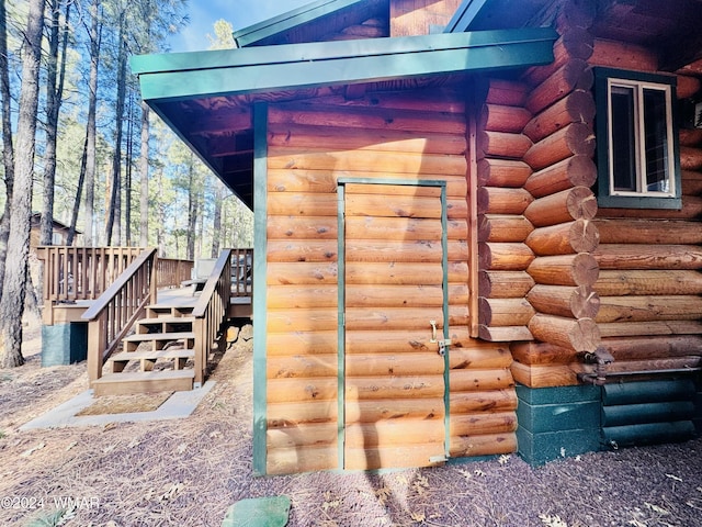 6436 Mark Twain Dr, Pinetop, AZ 85935 - view of outdoor structure featuring stairs