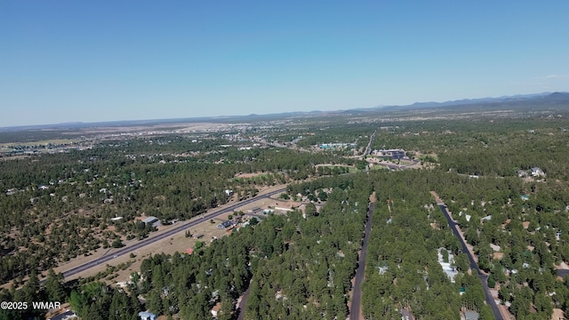 720 S 26th Ave, Show Low, AZ 85901 - aerial view of property's location featuring a heavily wooded area and a mountainous background