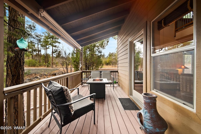 7011 Mercury Dr, Lakeside, AZ 85929 - deck with an outdoor fire pit