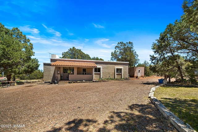 1051 Dusty Ln, Show Low, AZ 85901 - back of property featuring a tile roof and stucco siding