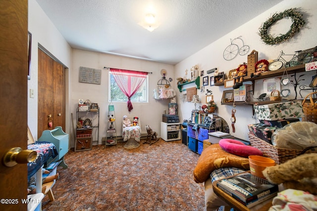 1051 Dusty Ln, Show Low, AZ 85901 - recreation room featuring carpet floors and a textured ceiling