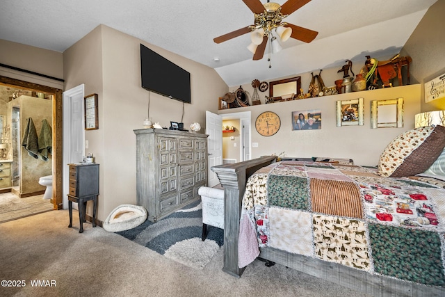 6711 Bandido Way, Show Low, AZ 85901 - carpeted bedroom with lofted ceiling and connected bathroom