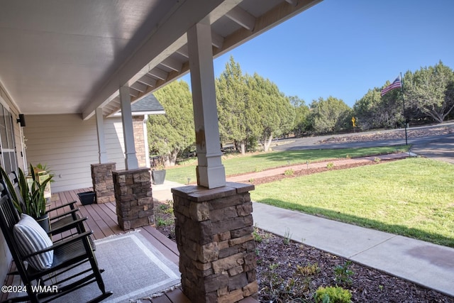 view of patio featuring a porch